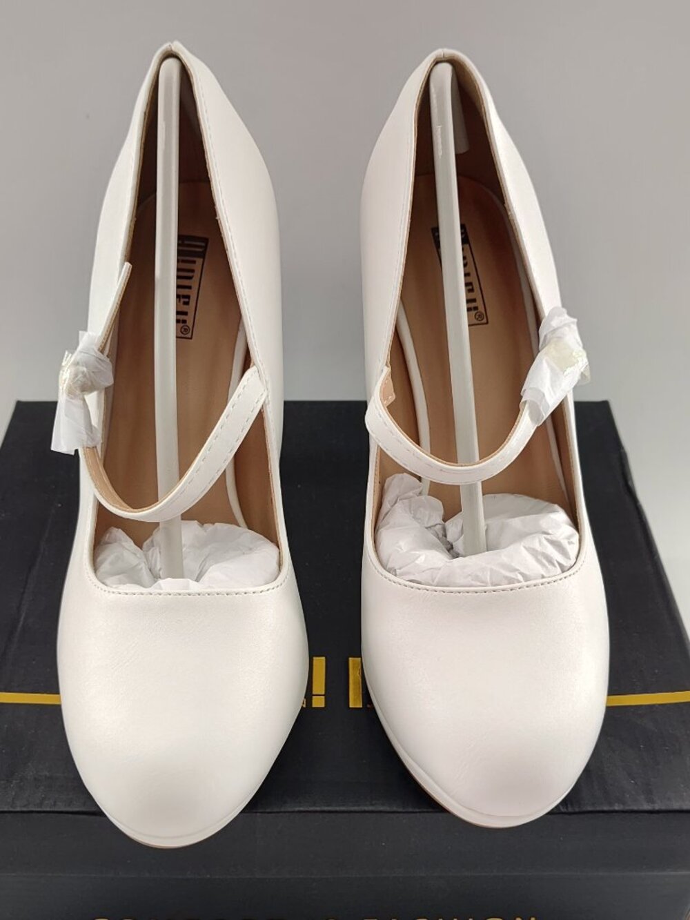 IDIFU Mary Jane Heels White Sz 7.5 P#775@CMK
